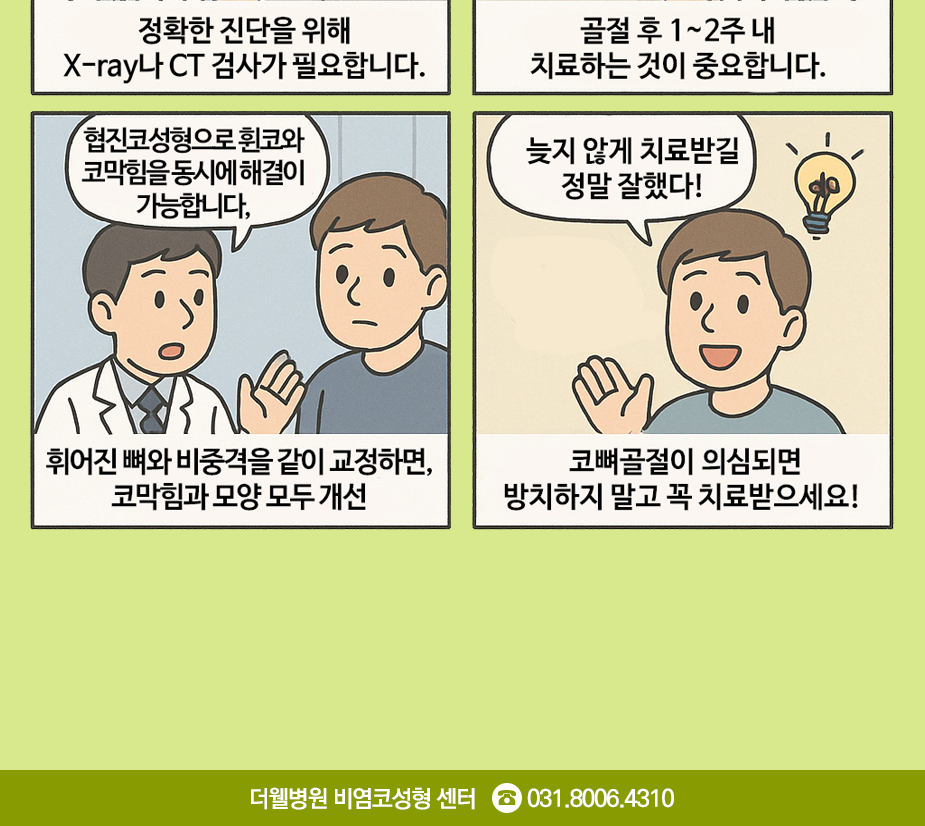 코뼈골절, 코 전문 병원에서 치료하세요! (2/3)